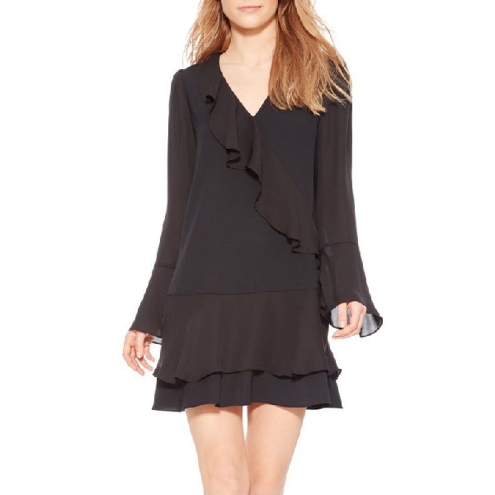 PARKER Neave Flounce-trim Shift Dress